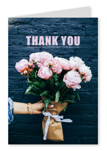 THANK YOU QUOTE FLOWERS POSTCARD