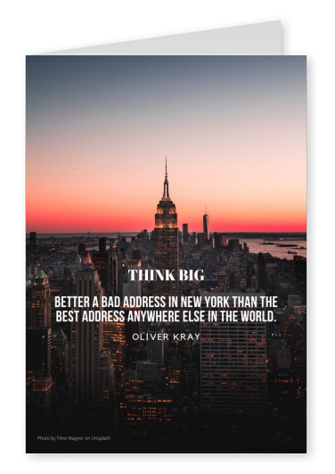 THINK BIG QUOTE FOR POSTCARDS