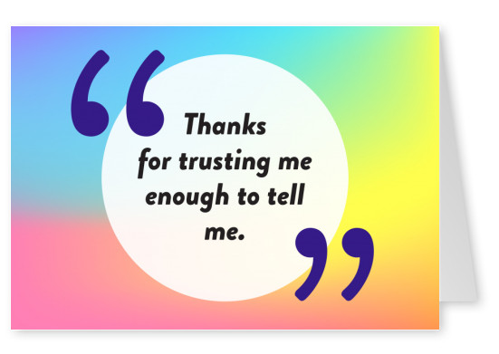 Thanks for trusting me - Pride Cards