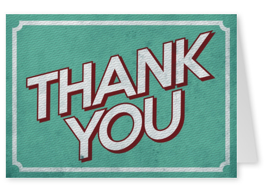 thank you writing on green background with rippled pattern