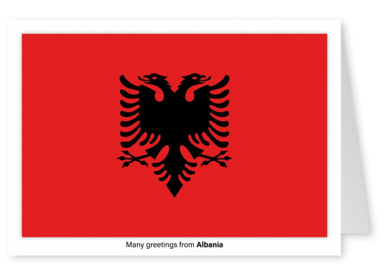 Postcard with flag of Albania
