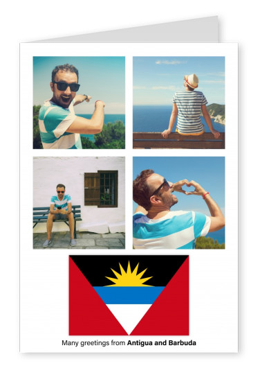 Postcard with flag of Antigua and Barbuda
