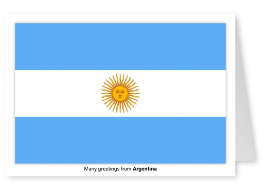 Postcard with flag of Argentina