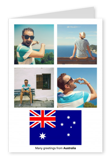 Postcard with flag of Australia