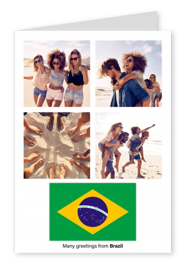 Postcard with flag of Brazil