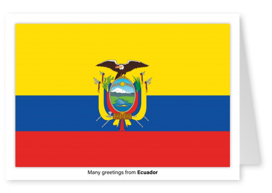 Postcard with flag of the Ecuador
