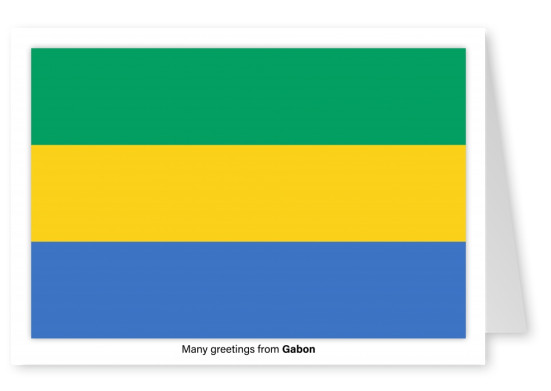 Postcard with flag of Gabon