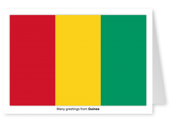 Postcard with flag of Guinea