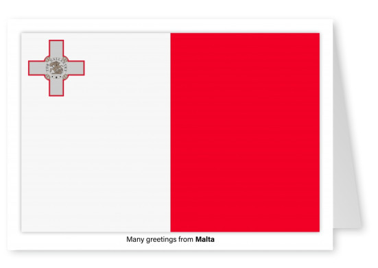 Postcard with flag of Malta