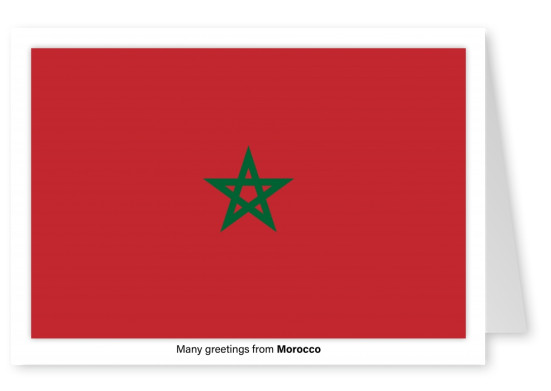 Postcard with flag of Morocco