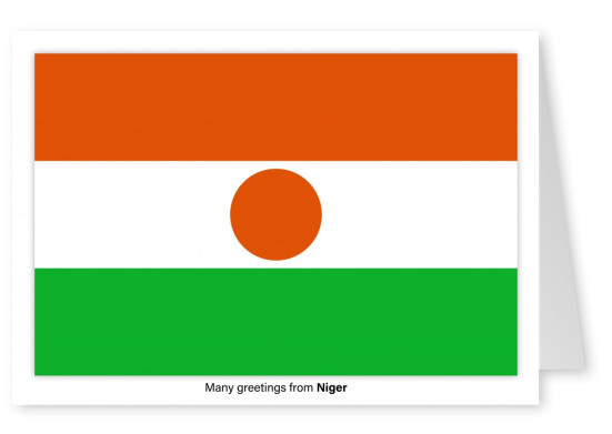 Postcard with flag Niger