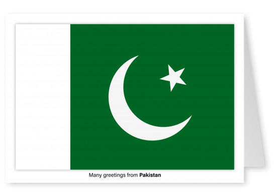 Postcard with flag of Pakistan