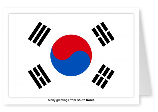 Postcard with flag of Solomon South Korea