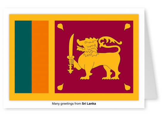 Postcard with flag of Solomon Sri Lanka
