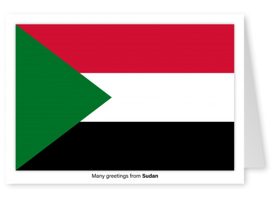 Postcard with flag of Sudan