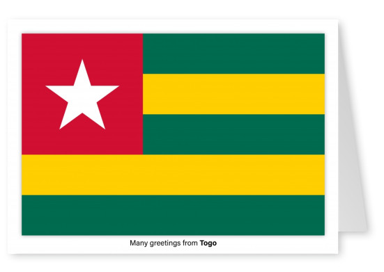 Postcard with flag of Togo