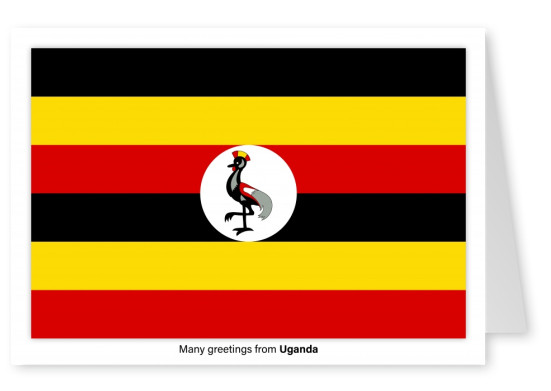 Postcard with flag of Uganda