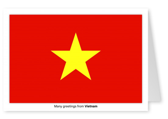Postcard with flag of Vietnam