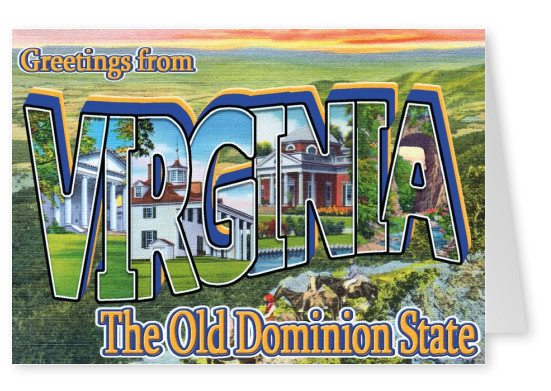 Virginia Retro Style Postcard