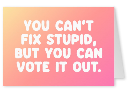 You can’t fix stupid, but you can vote it out.