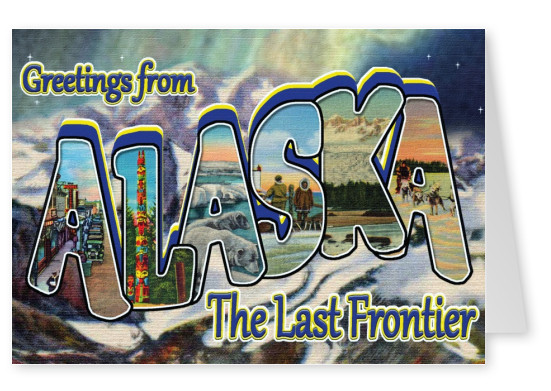 Alaska stile vintage greeting card