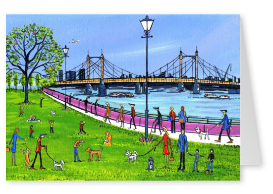 Illustration Södra London Konstnären Dan Albert Bridge