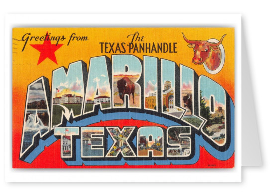 Amarillo Texas Greetings Large Letter Texas Panhandle