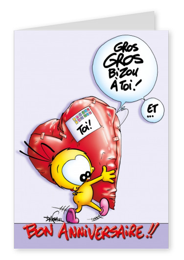Le Piaf Cartoon Bon anniversaire gros bisou una toi