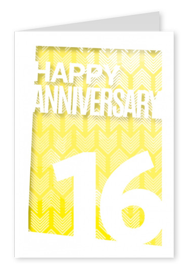 anniversary 16 postcard design greeting card