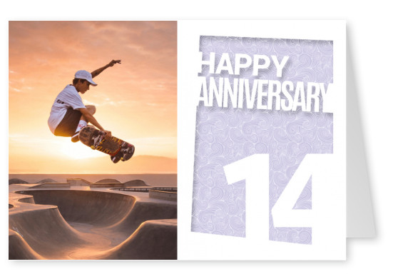 anniversary 14 postcard design greeting card