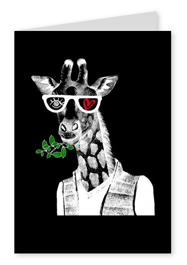illustratie Eye-love giraffe inverse