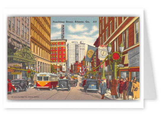 Atlanta Georgia Peachtree Street(1) | Vintage & Antique Postcards 🗺 📷 🎠