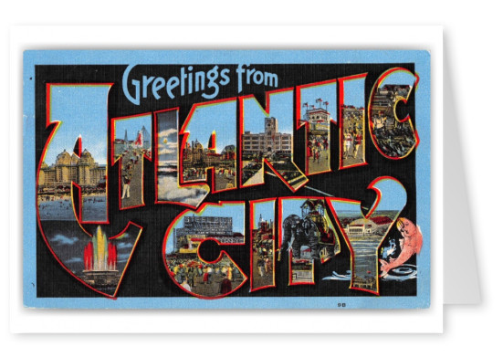 Atlantic City New Jersey Greetings Large Letter