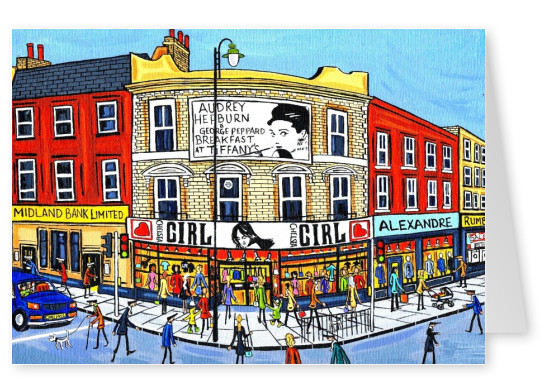Ilustración Del Sur De Londres, El Artista Dan Audrey Hepburn