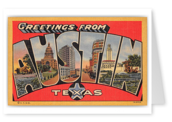 Austin Texas Greetings Large Letter