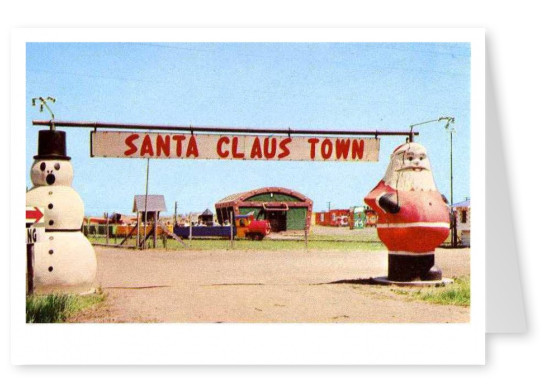 Curt Teich Cartolina Collezione Degli Archivi Entrance_to_Santa_Claus_Town_The_story_book_train