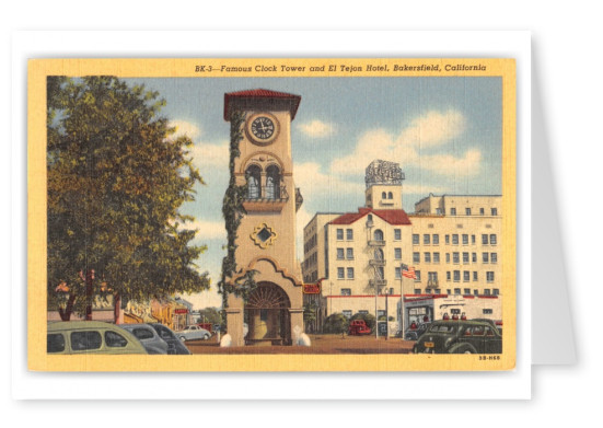 Bakersfield, California, famous Clock tower and El Tejon Hotel