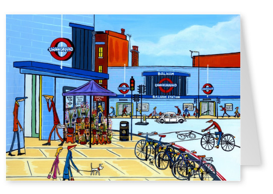 Illustration Södra London Konstnären Dan Balham station