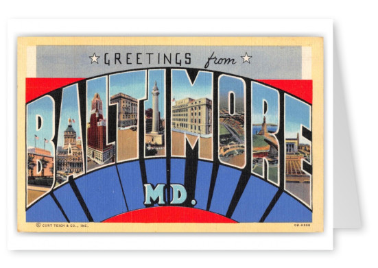 Baltimore Maryland Large Letter Greetings