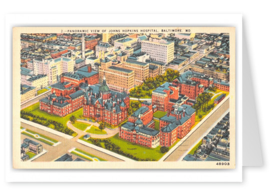 Baltimore, Maryland, panoramic view Johns Hopkins Hospital