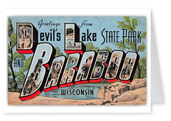 Baraboo Wisconsin Devils Lake State Park Greetings Large Letter