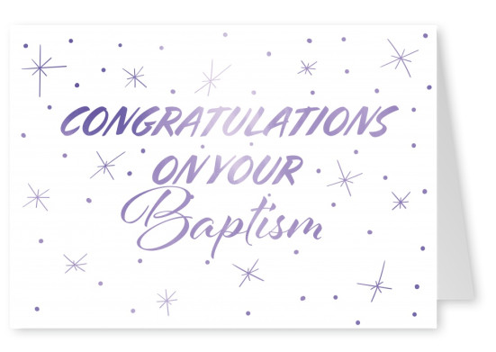 O batismo de parabÃ©ns cartÃ£o azul e branco