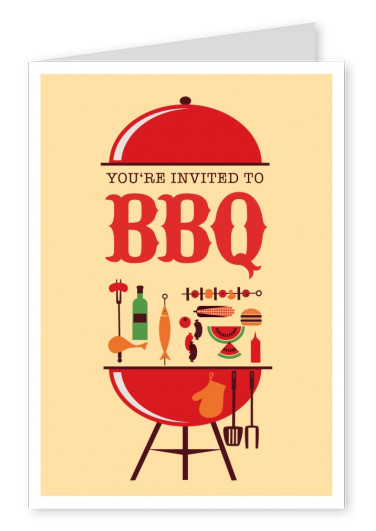 invitation to bbq party illustration