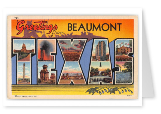 Beaumont Texas Greetings Large Letter