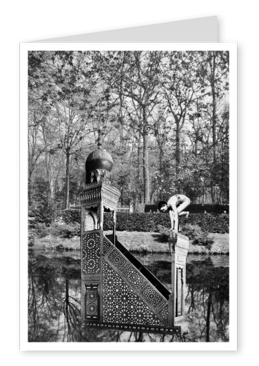 surrealistiska black n white collage Belrost förtrollade trädgård