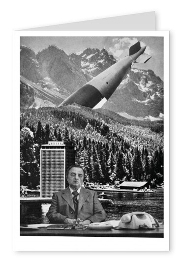 Belrost surrealistic collage customized office wallpaper