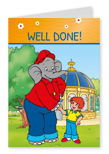 illustration Benjamin the elephant shaking hands with Otto