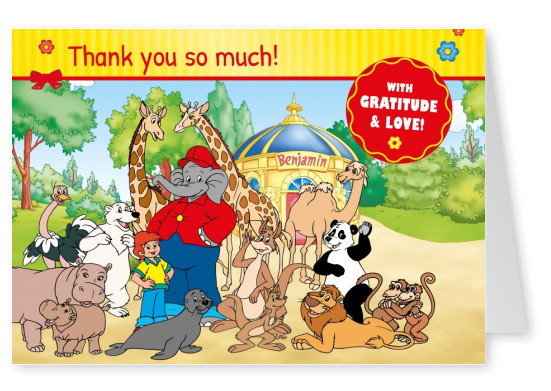 With gratitude & love | Kids' Cards 🧒🏻🍭🧸 | Send real postcards online