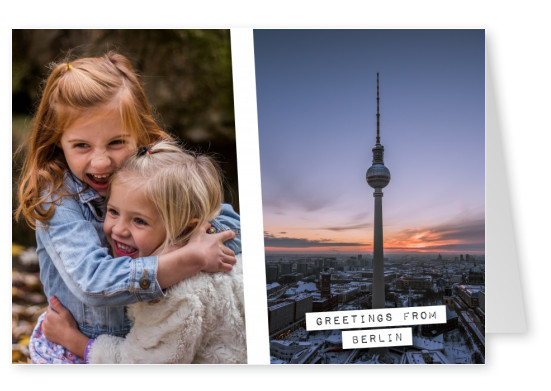 Postcard with photo from the tv tower in Berlin