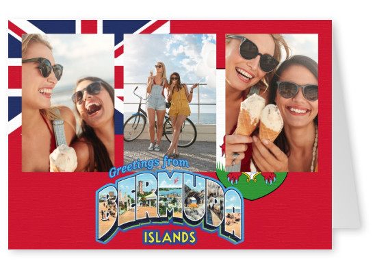 vintage tarjeta de felicitación, saludos desde Islas Bermudas